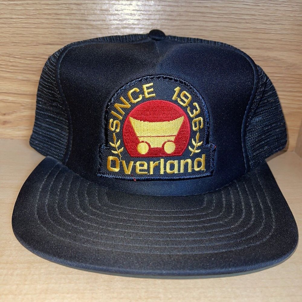 Vintage Overland Since 1936 Patch Mesh Trucker Hat RARE Snapback Transportation
